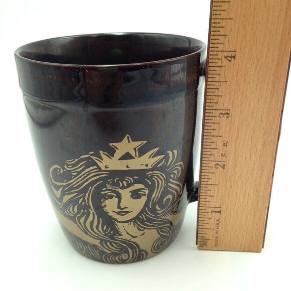Starbucks Mermaid Coffee Mug Collectible Bone China Ceramic Black Gold 2012 - Picture 8 of 8